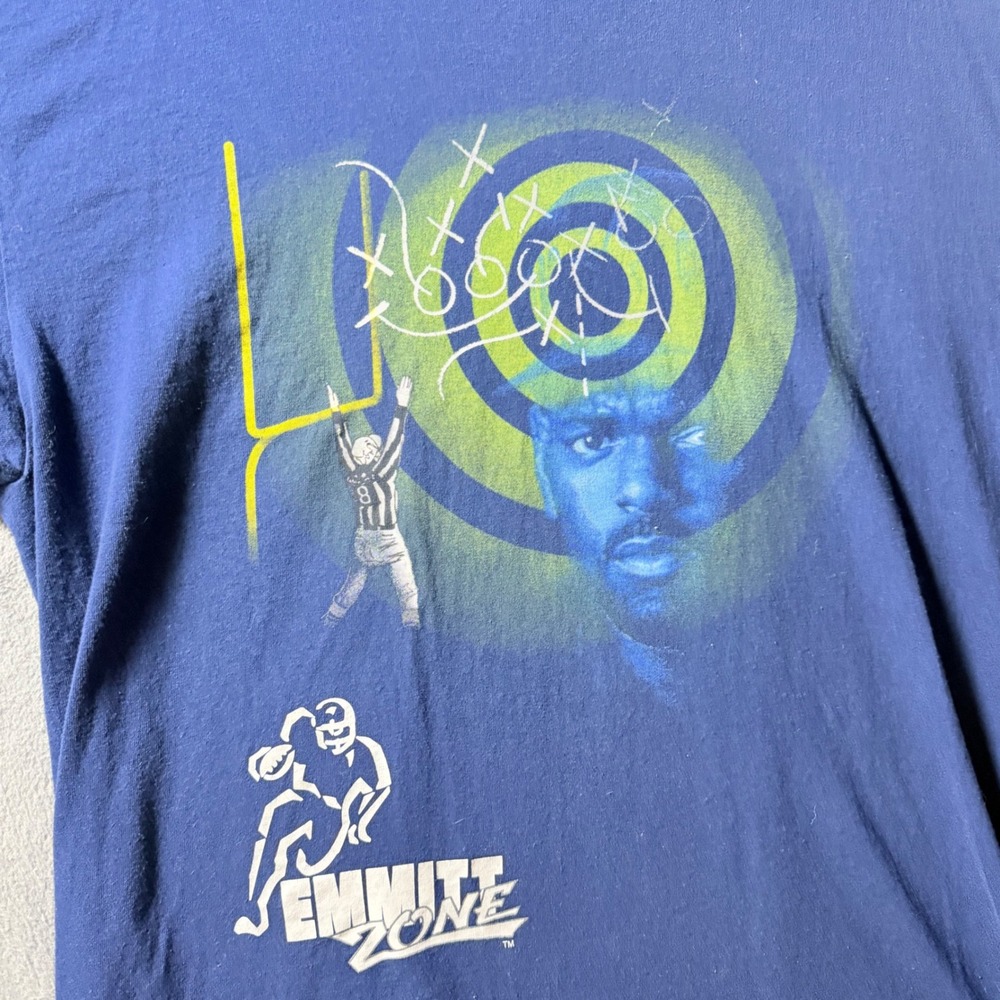 Vintage Starter Emmitt Smith Emmitt Zone Blue Graphic T-Shirt Mens XL USA Made - Picture 2 of 6